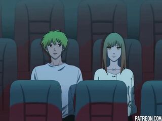 Makima got sexually excited from public sex in the cinema comics comics