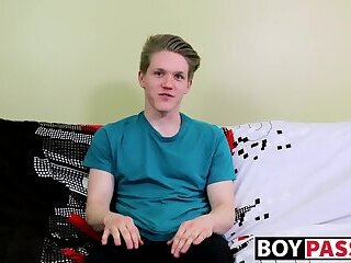 Blond twink with fat ass interviewed and dicked down raw