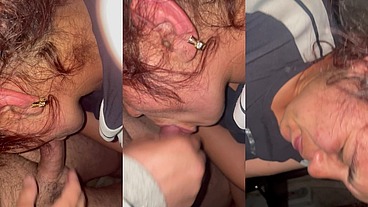 I give my stepdaughter a blowjob in the morning and she swallows the cum.
