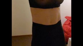 crossdresser maria in black nylonstocking en highheels