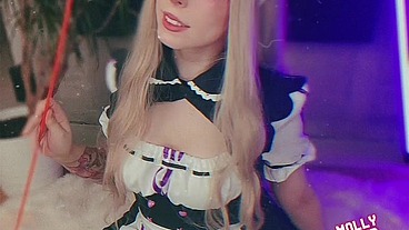 Neko girl from Nekopara plays with her tail in ass