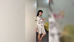 Slutty Japanese granny's throat ravaged by multiple cocks, squirting like fountains