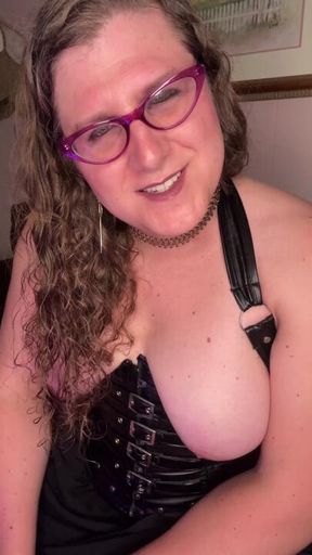 Trans mistress gives her pet a treat - POV