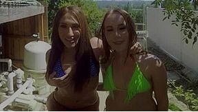 Davina Davis And Alice Coxxx In Hot Sluts Fucking The Pool Repair Man