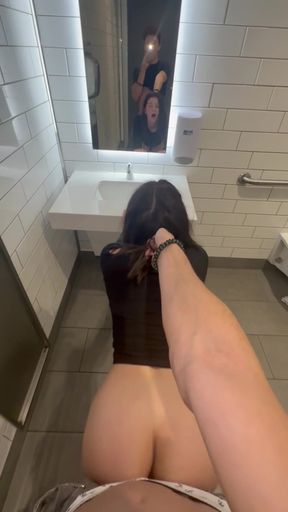 Teen wants to try something new and fucks stranger in the Walmart restroom