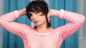 Cute Petite Brunette Transgirl Shiro Mori Masturbates in Lingerie