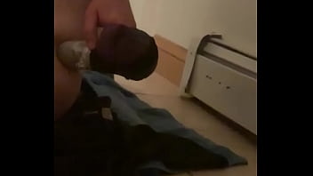White boy fucks big homemade toy