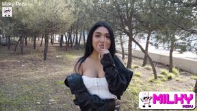 Beautiful Uruguayan with Huge Tits Peeing Outdoors