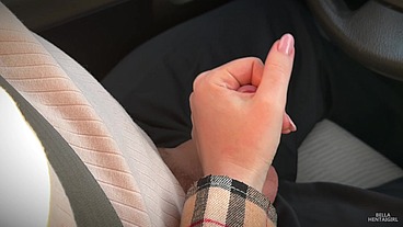 POV Jerk Him Off While He Driving - Bella Hentaigirl