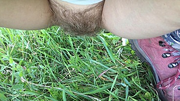 Very risky pissing compilation in the forest 4K
