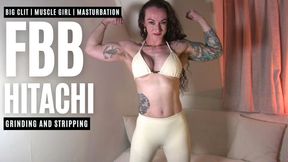 Muscle Girl Flexing, Stripping, and Hitachi Grinding 1080p