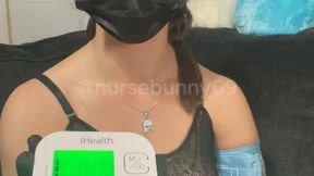 Self Auto BP Cuff Vibrator Orgasm and Breast Play in Black Lingerie 4K