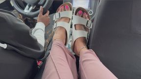 Mixed Latina Tanfeets Uber Driver Footjob