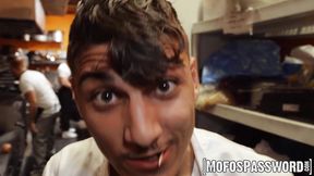 Gangbang with Violet Gem and her massive dick enthusiasts