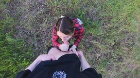 POV: Cum on that petite face and little tits outdoors