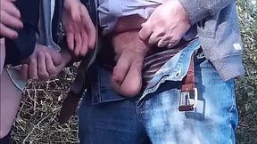 Outdoor Handjob: Fingering Big Balls