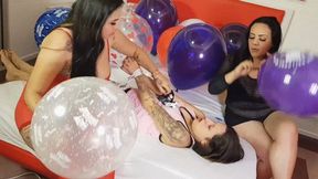TWO FRIENS PLAY WITH THE SLAVE´S FEAR OF BALLOONS - BY ADRIANA FULLER & MORENA ROSA - CLIP 2 - KC PRODUCTIONS