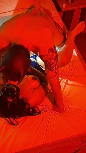 The Influencer Debuts with a Well-endowed Man, Without a Condom and Covered in Oil Until He Ejaculates Inside Her.