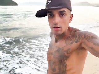 Slender dude with a large shlong screwed a hawt sweetheart on the beach and came on her face. (Adam and Eve).