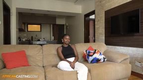 Busty 18yo Ebony Cutie Slurps On a Huge White Dick in Raw POV Audition