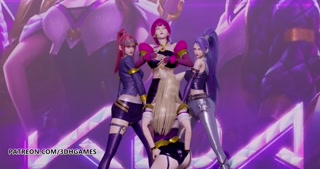MMD Black Pink - How You Like That Hot Striptease Ahri Akali Evelynn Kaisa League of Legends KDA