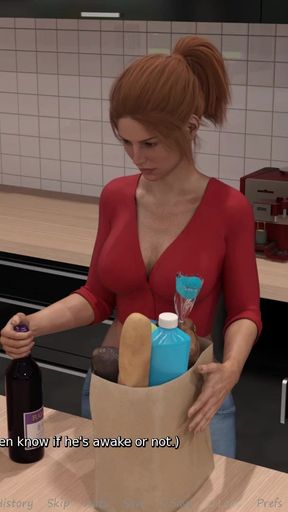 Must-see moment from &quot;My Stepbrother&#039;s Wife #58 - Jennifer was looking at John &#039;s cock while he picked up the towel - Demo&quot;