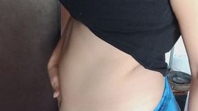 I smoke and inflate my belly until I can't take it anymore