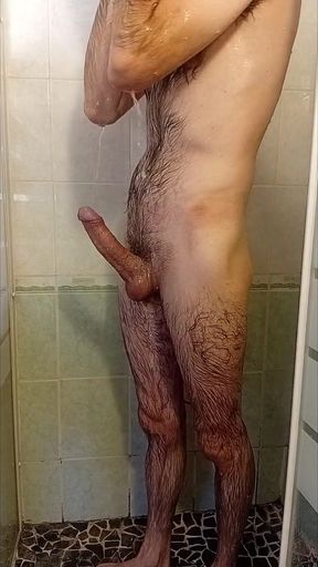 Big erection in the shower