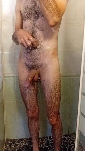 Big erection in the shower