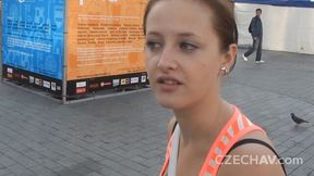 Cute chick feels a pretty massive penis deep in her tight crack