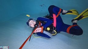 Underwater Bondage in Scuba: Tied Tight & Dragged Through Water - WMV