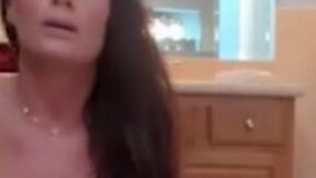 Glamorous MOMMY Diamond Fox bathroom banging lustful stepson