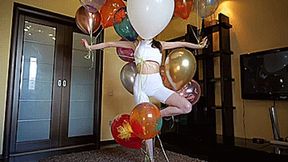 Yoga and helium balloons