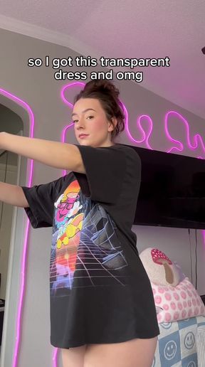 Trans girl with Asian features shows off her assets