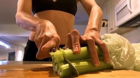 Making a Salad in a Bikini