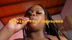 Ebony Femdom Giantess Goddess Aspen Aires: Peeping Tiny Tom Devoured