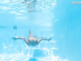 Underwater swimming with the most precious-looking model