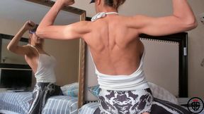 Flexing Biceps Back Muscles and Boob Flex