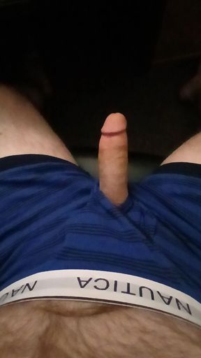 Jerking in blue Nautica boxerbriefs