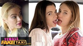 Sexy Sirens Sucking Sluts in Taxi Tick Tack