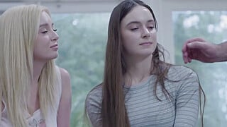 Small tit teen and bff fucked by stepdad