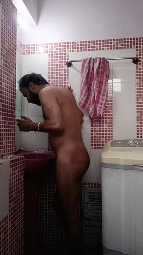 Desi Man show penis Neighbours in bathroom window