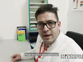 HITZEFREI Fake doctor bangs a small brunette hair patient