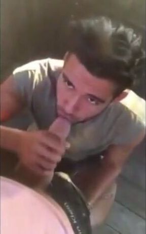 Cute Latin Hunk Sucks Big Cock and Eats Cum