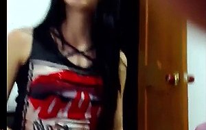 Brunette ts blowing and teasing her bf