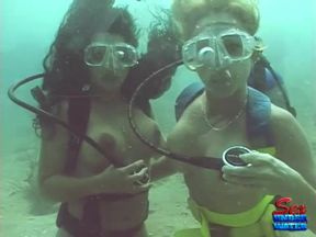 Mason Storm & Sandy Knight get their tight asses drilled by a big dicked Reef Creature