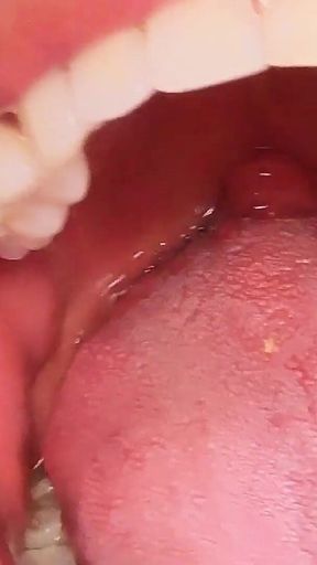 Mouth Fetish Uvula Close I Gag on a Hard BBC