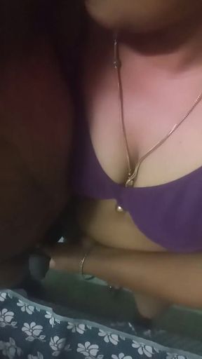 Indian Desi Aunty with Face and Tea Master