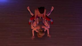 lesbian threesome double penetration with double headed dildos