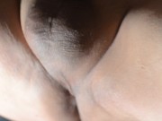 DEEP FINGER FUCKING AND SPREADING MY ASS HOLE MASSAGING MY BIG BALLS AND TINY COCK